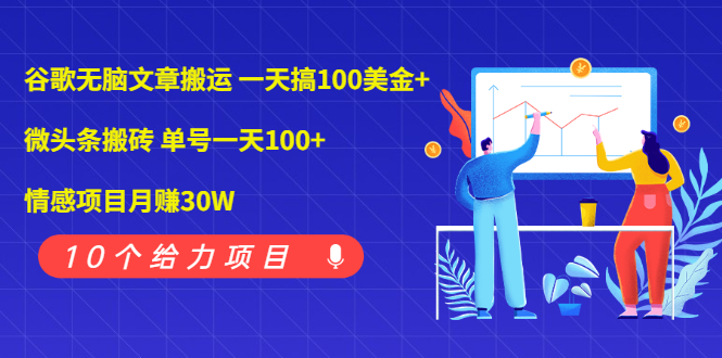 【副业2428期】推荐10个副业赚钱项目：实操文档免费下载