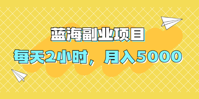 蓝海副业项目：每天2小时，月入5000，附详细操作流程