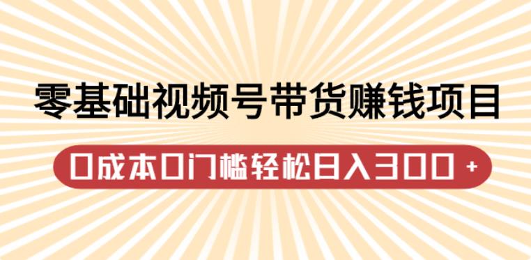 【副业2853期】视频号带货怎么玩：零基础视频号带货赚钱项目，零门槛日入300+