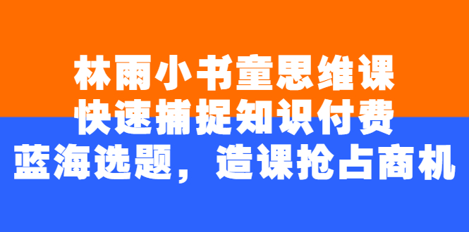 知识付费怎么做：林雨小书童思维课，玩转知识付费蓝海选题造课