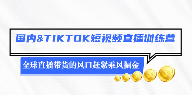 【副业2906期】抖音&TIKTOK短视频直播训练营，玩转全球直播带货