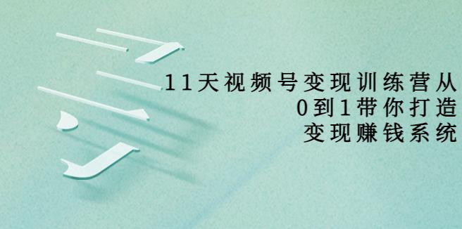 【副业3695】如何做视频号赚钱：11天从0到1打造视频号变现赚钱系统