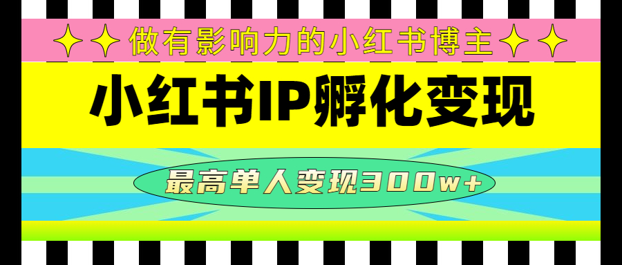 【副业4110期】小红书怎么赚钱：某收费培训-小红书博主IP孵化变现，最高单人变现300w